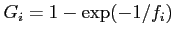 $\displaystyle G_i = 1 - \exp(-1 / f_i)$